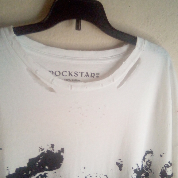 Nwot Rockstar Sushi Heavily Distress Flame Graphic Tee - Picture 6 of 17